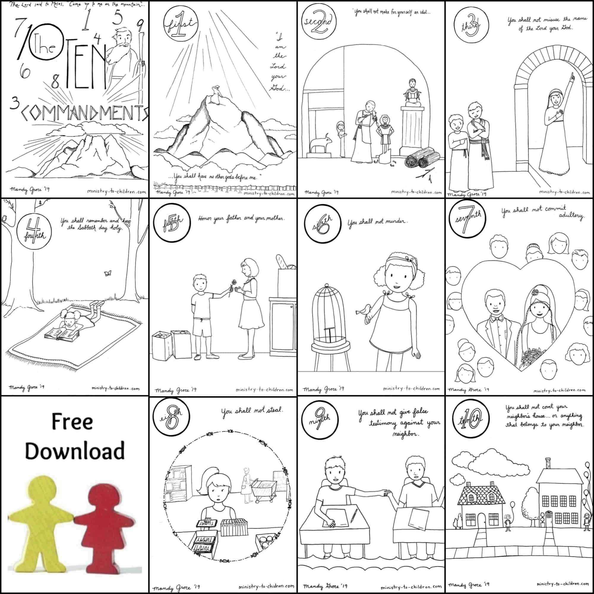 10 Commandments Coloring Book Free Printable PDF Pages For Kids 10 Commandments Coloring Book Free Printable PDF Pages For Kids