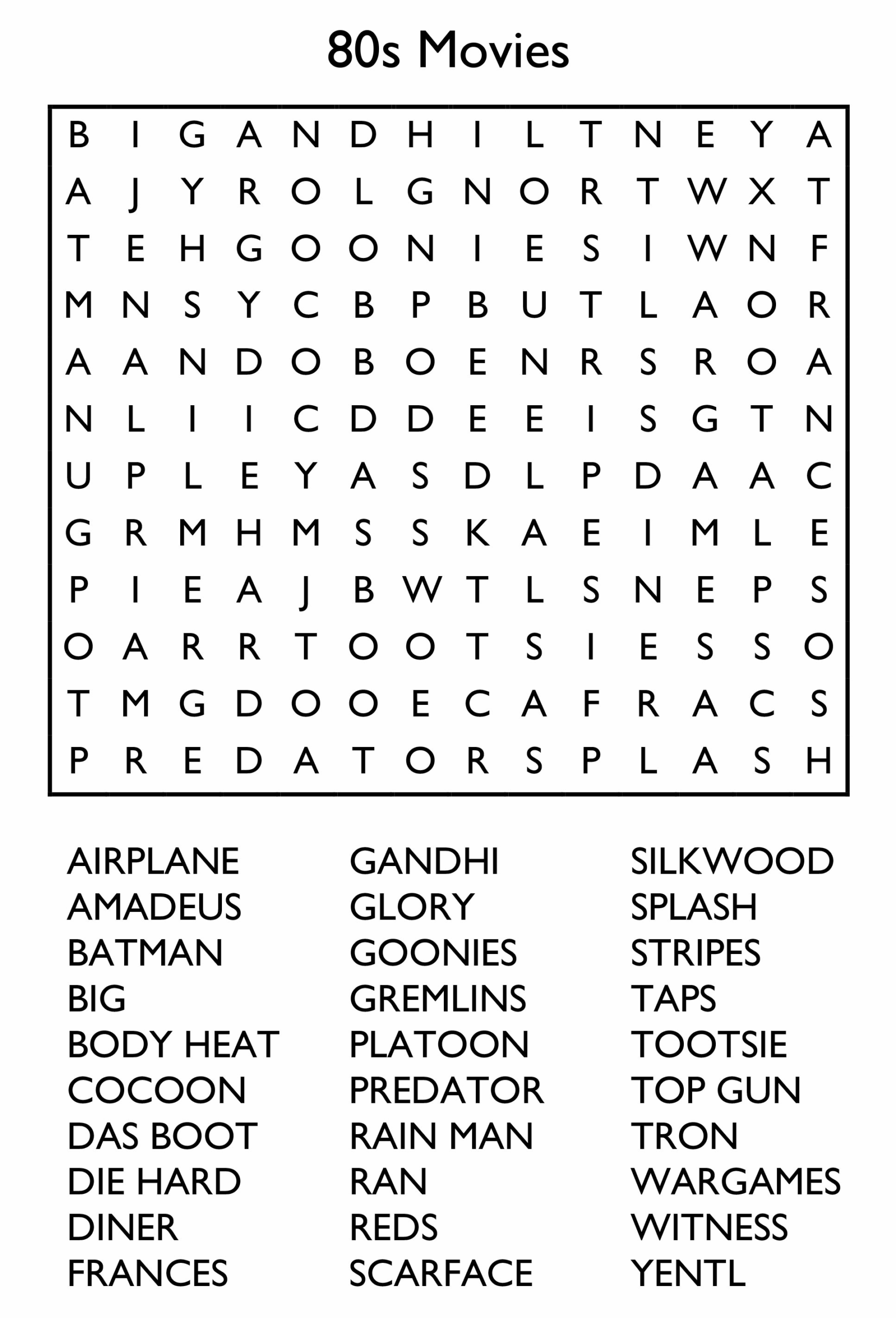 Large Print Word Search Puzzles