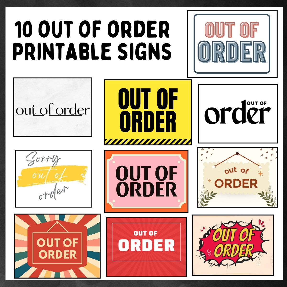 out of order printable sign