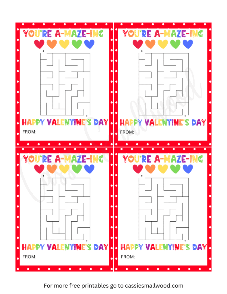 10 Valentine s Day Maze Worksheets Free Printable Cassie Smallwood