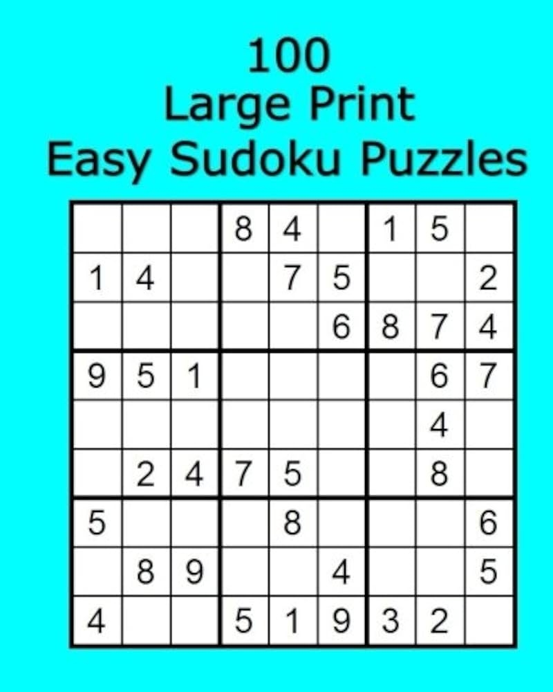 100 Large Print Easy Sudoku Puzzles Murchadh Terry 9781546468448 Amazon Books 100 Large Print Easy Sudoku Puzzles Murchadh Terry 9781546468448 Amazon Books