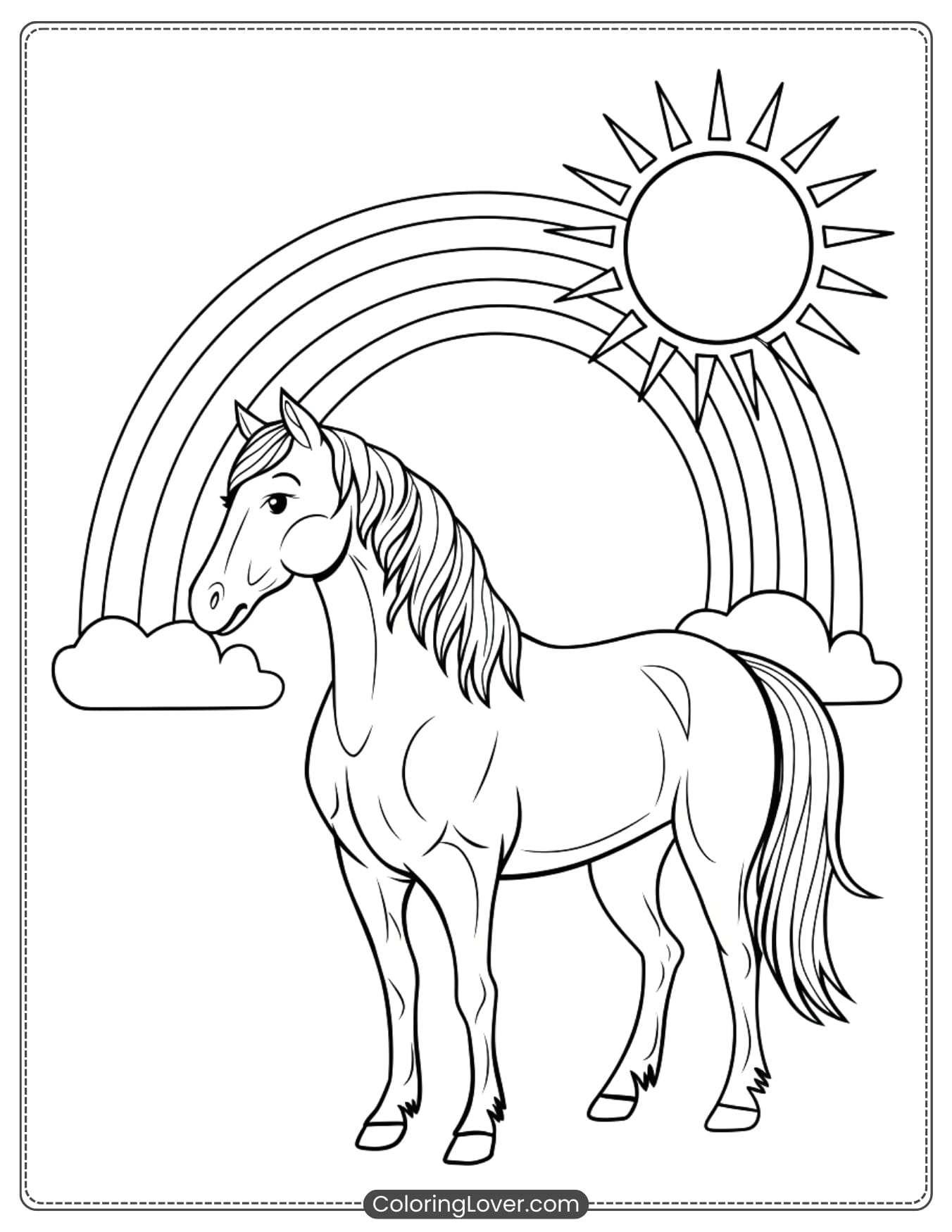 free horse printable coloring pages
