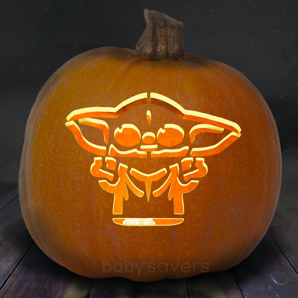 13 Free Baby Yoda Pumpkin Stencils For A Star Wars Halloween