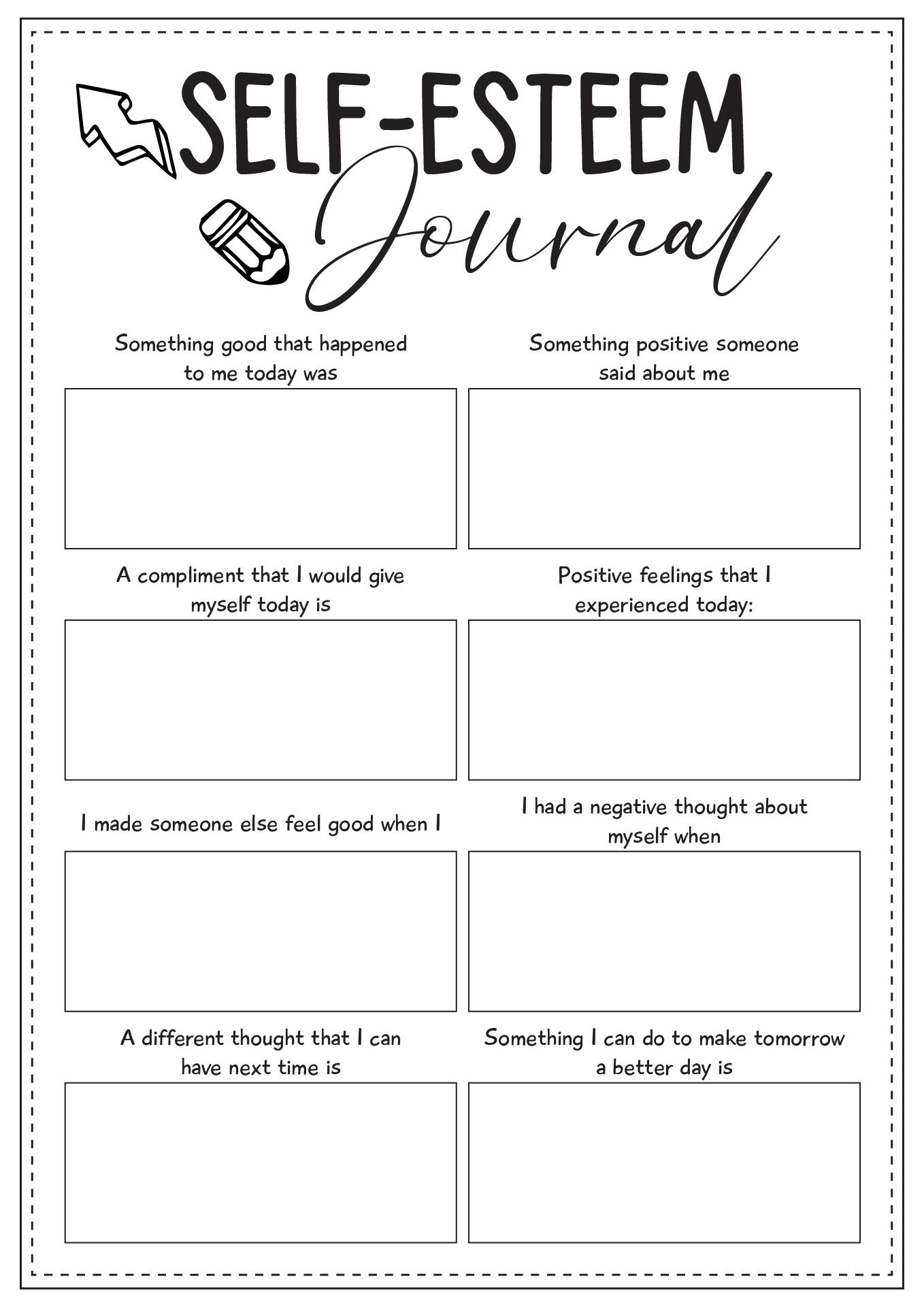 13 Self Esteem Worksheets For Students 13 Self Esteem Worksheets For Students