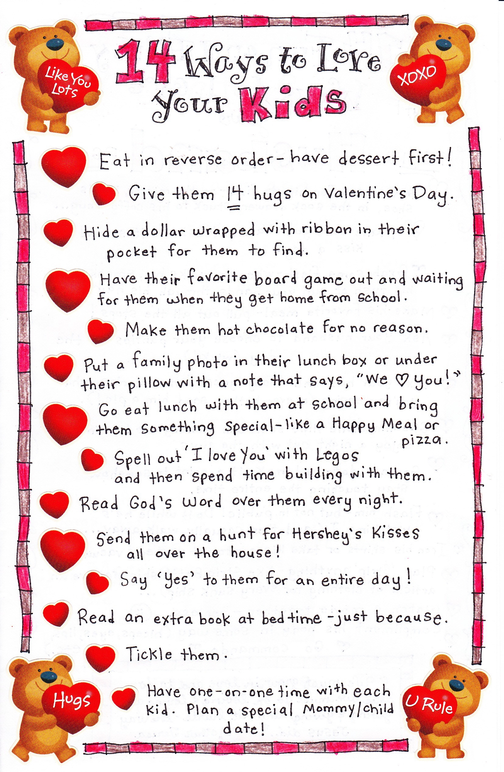 valentine's day words for kids