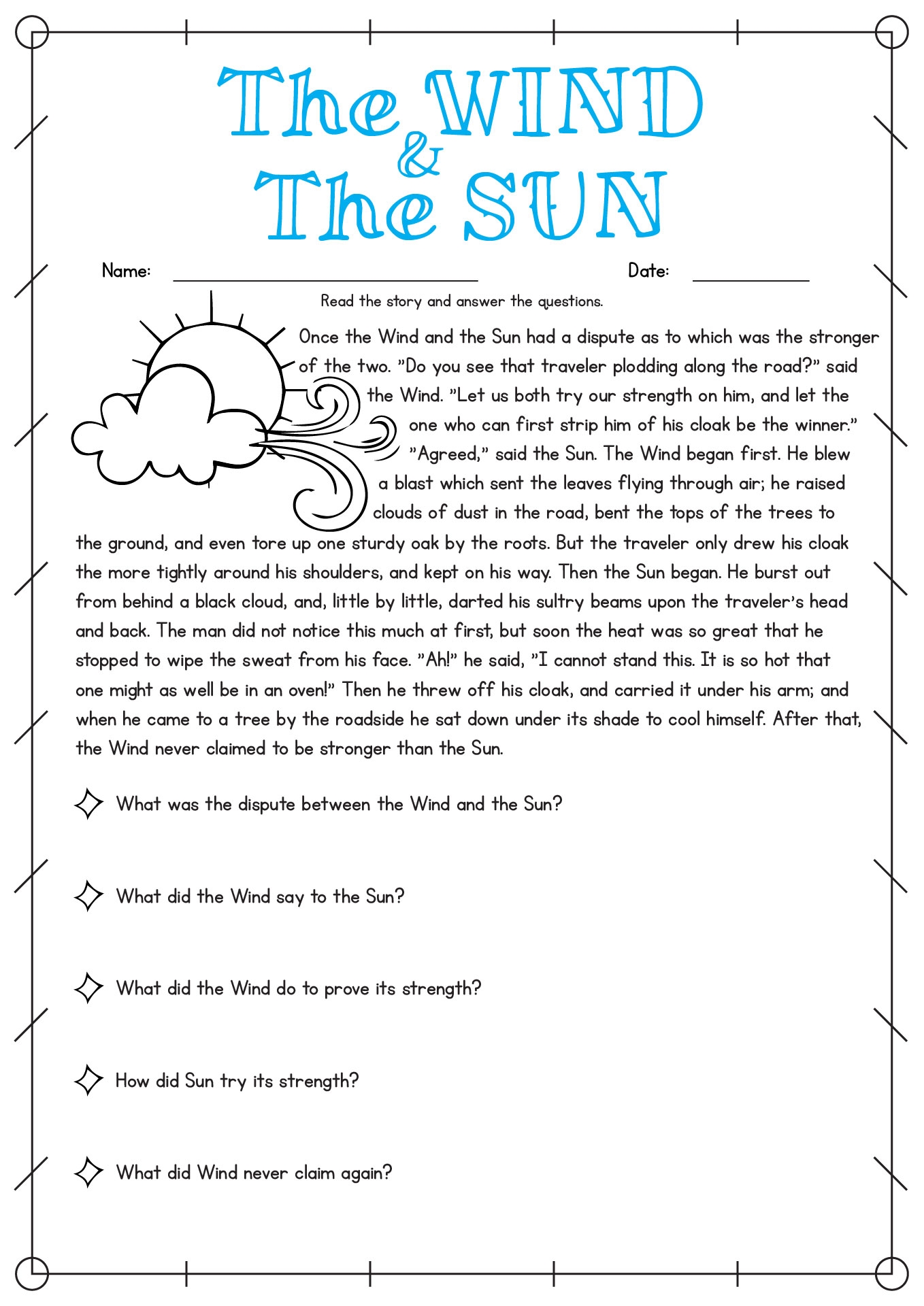 Reading Comprehension Worksheets 4th Grade