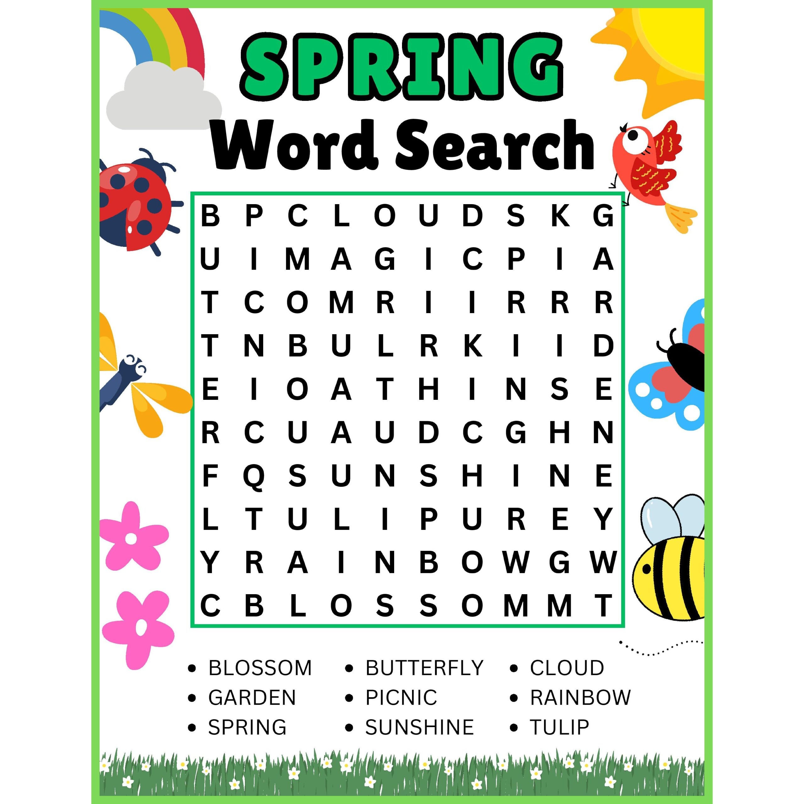 word search for 2nd graders