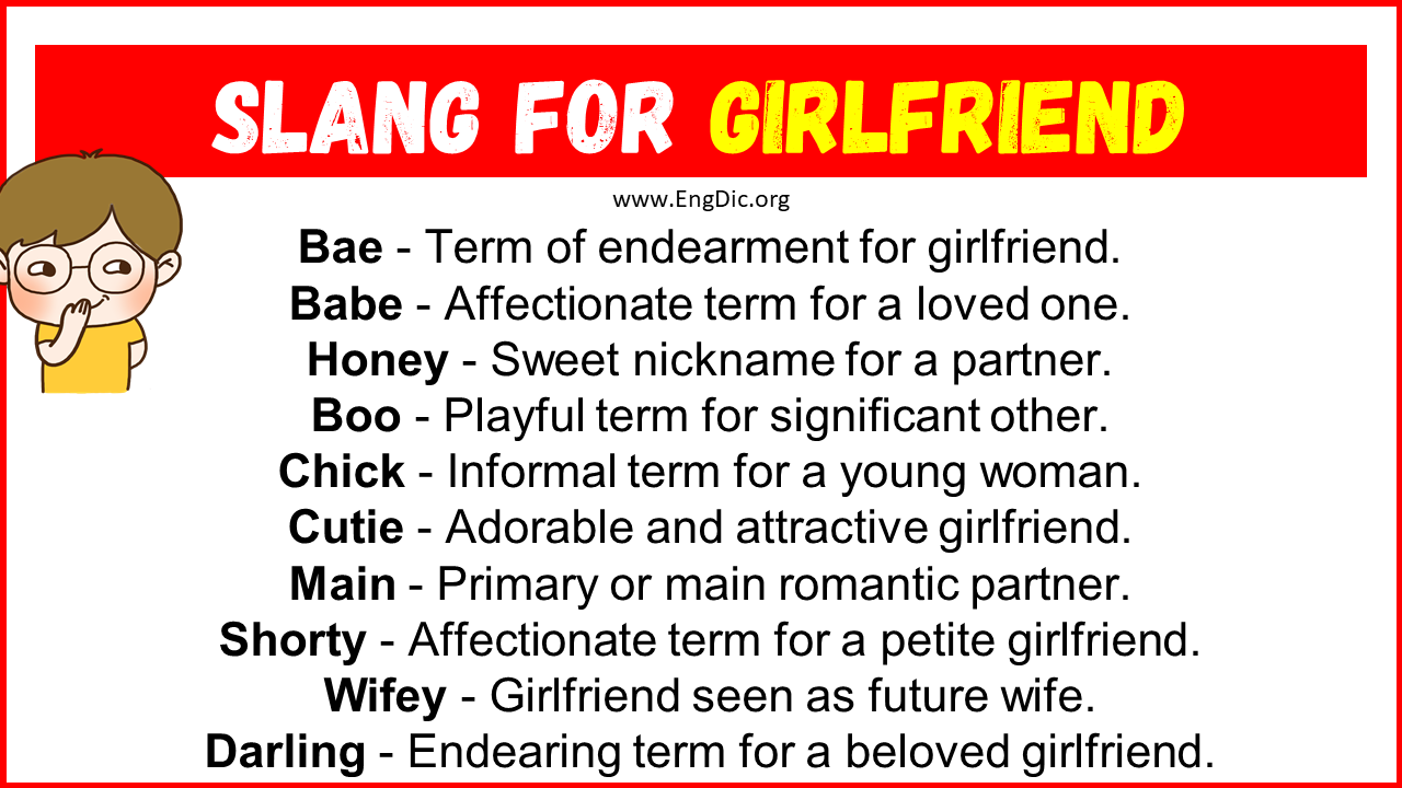 20 Slang For Girlfriend Their Uses Meanings EngDic