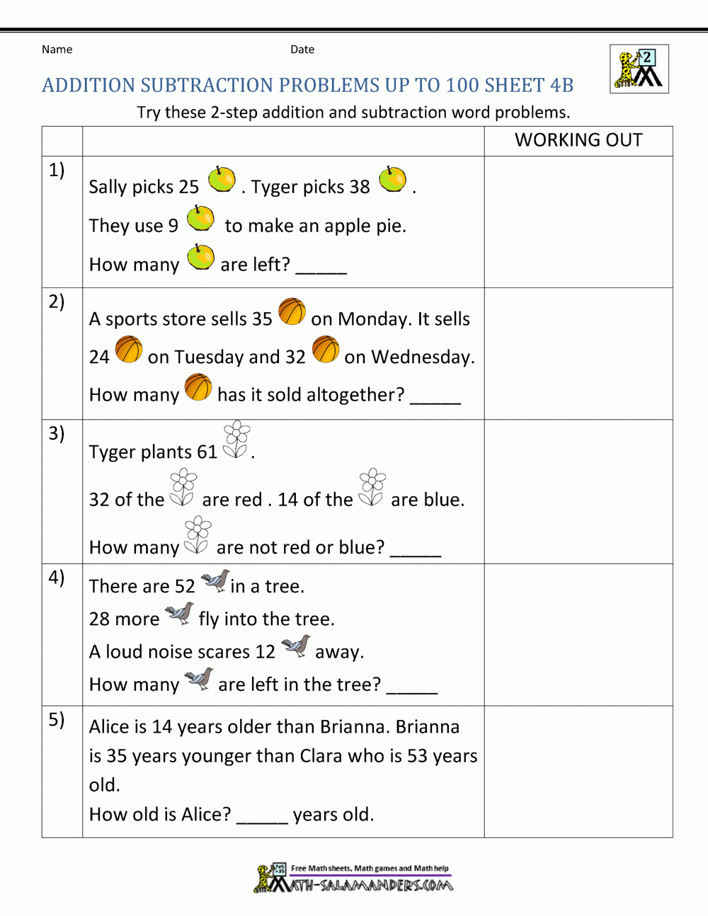 2nd Grade Addition And Subtraction Word Problems 2nd Grade Addition And Subtraction Word Problems