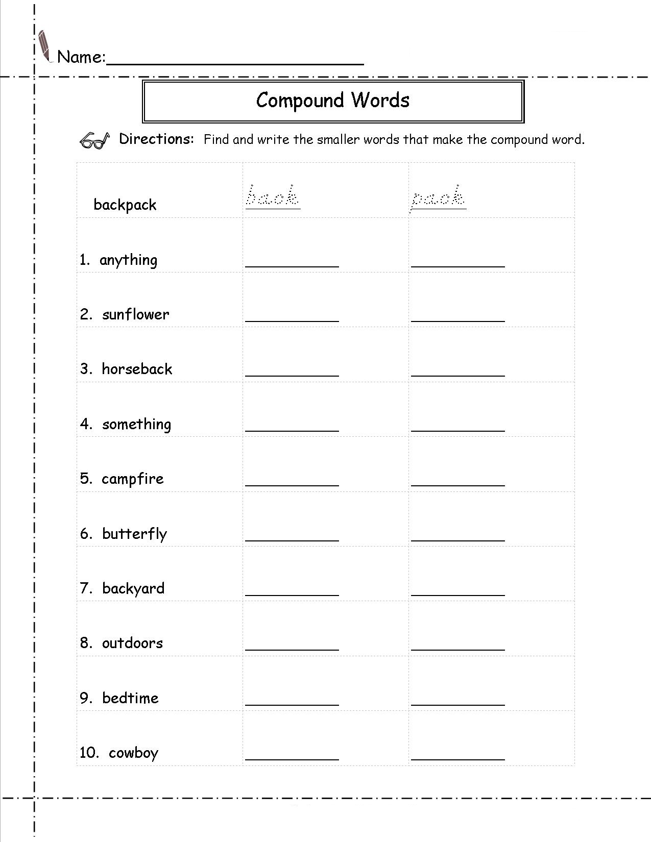 worksheets for second graders english