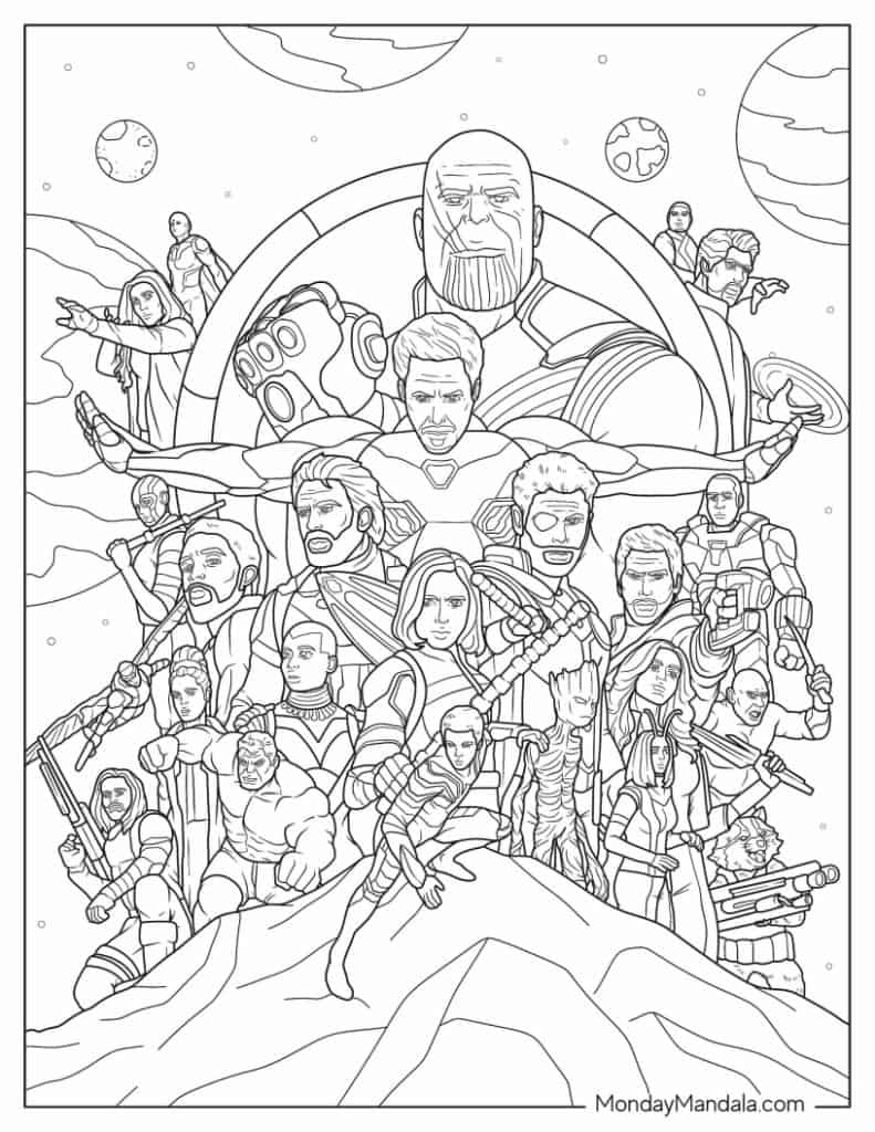 Avengers Colouring In Pages