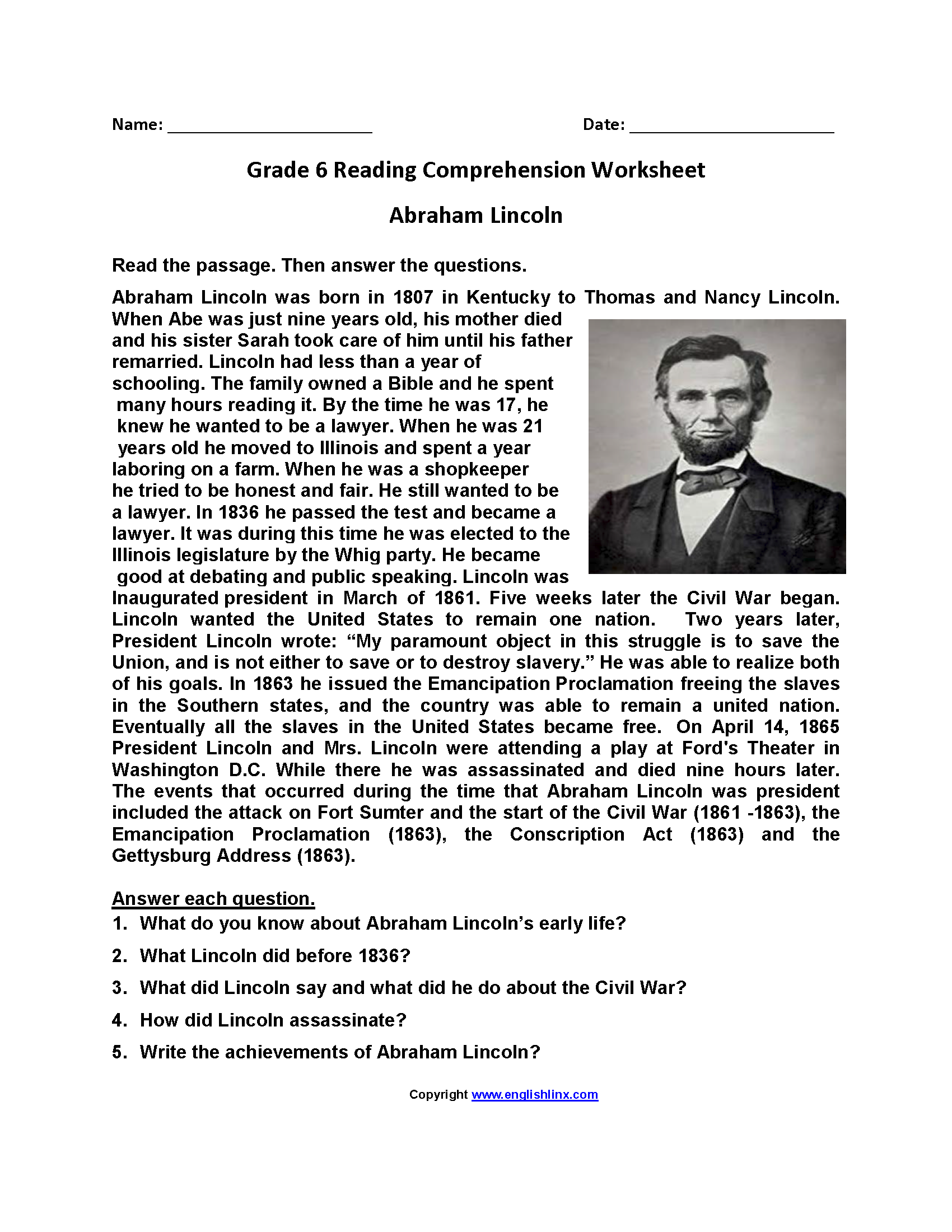 38 Fun 6th Grade Reading Comprehension Activities Teaching Expertise Worksheets Library