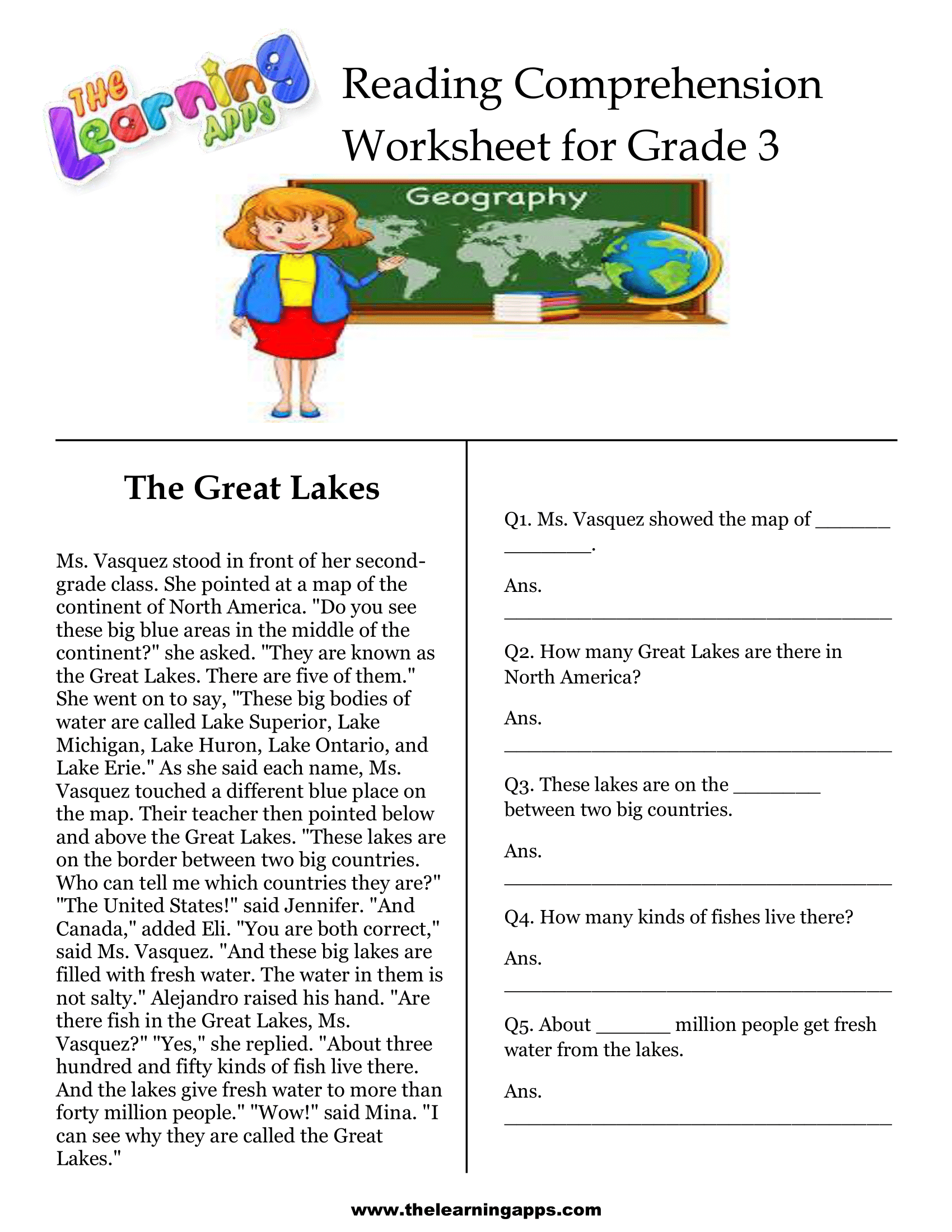 3rd reading comprehension worksheets