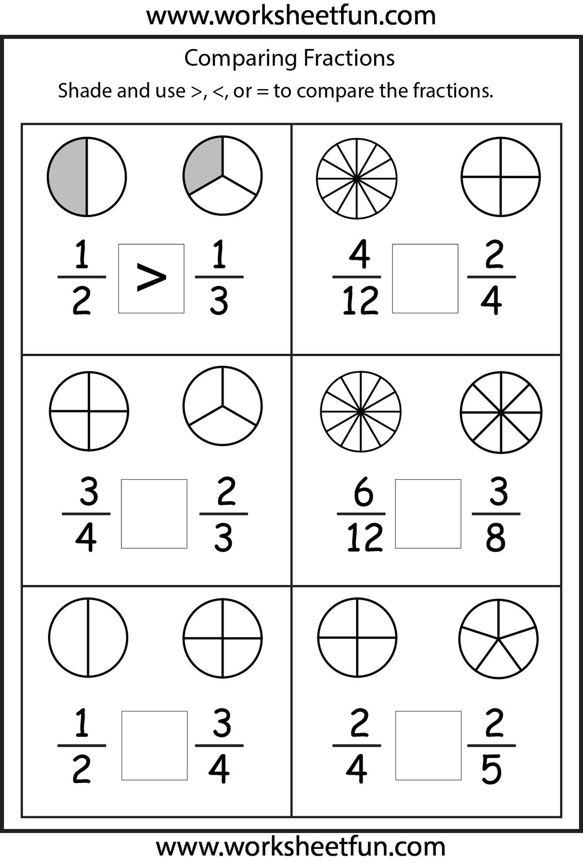 4 Free Math Worksheets Third Grade 3 Fractions And Decimals Identify Fractions Write AMP