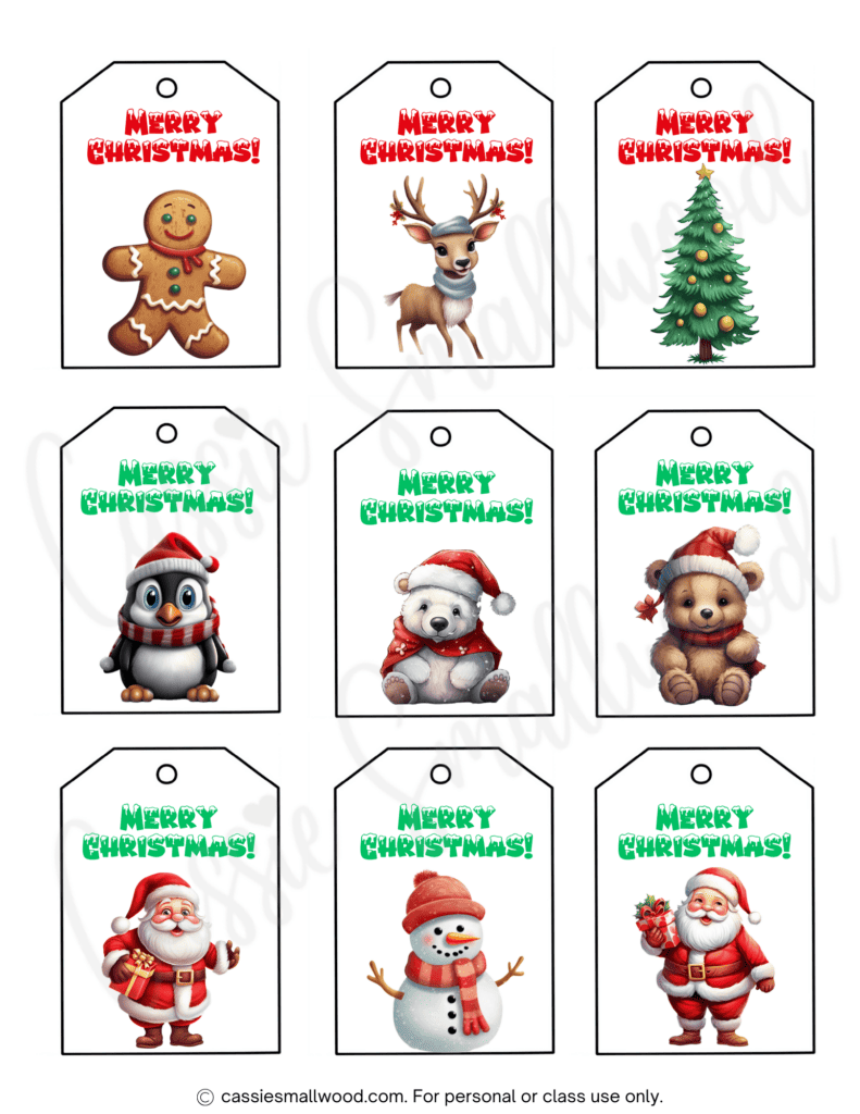 400 CUTEST Printable Christmas Tags Free PDF Cassie Smallwood