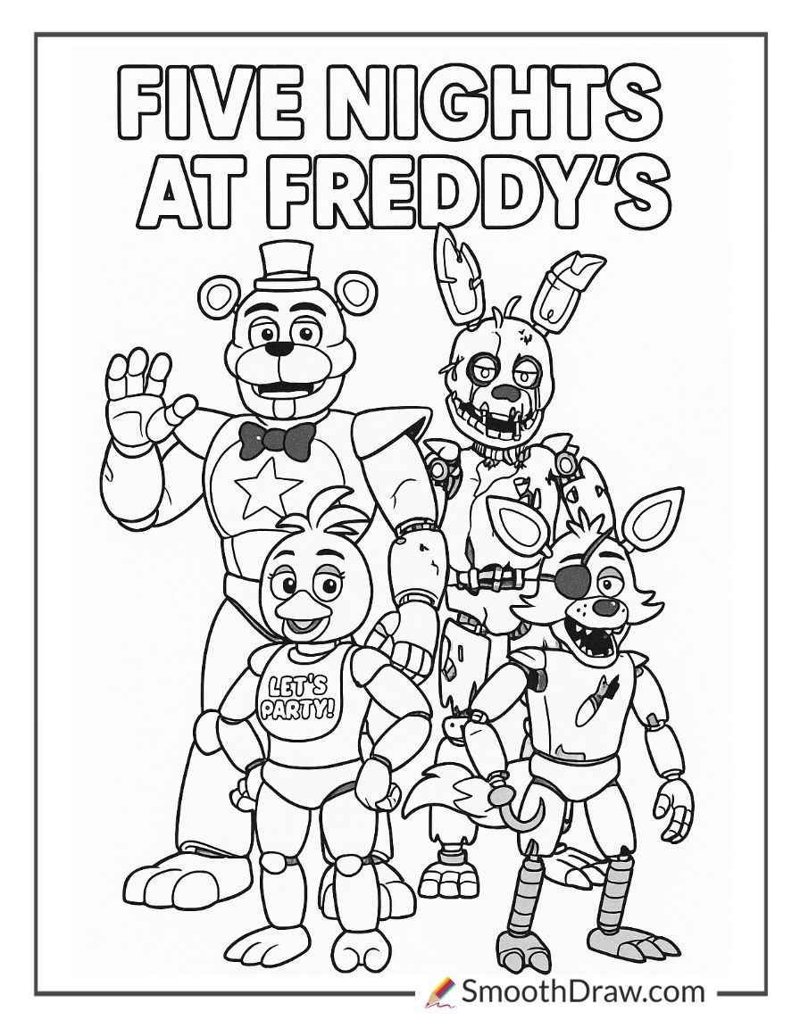 42 Free FNAF Coloring Pages Smooth Draw