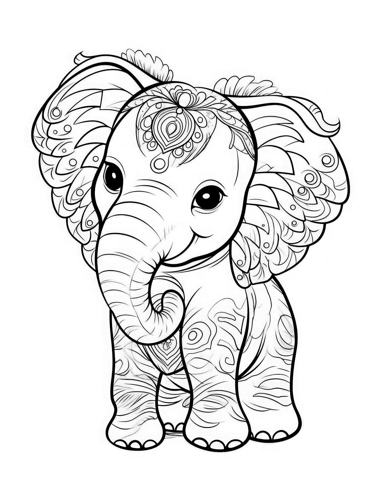 Printable Elephant Coloring Pages