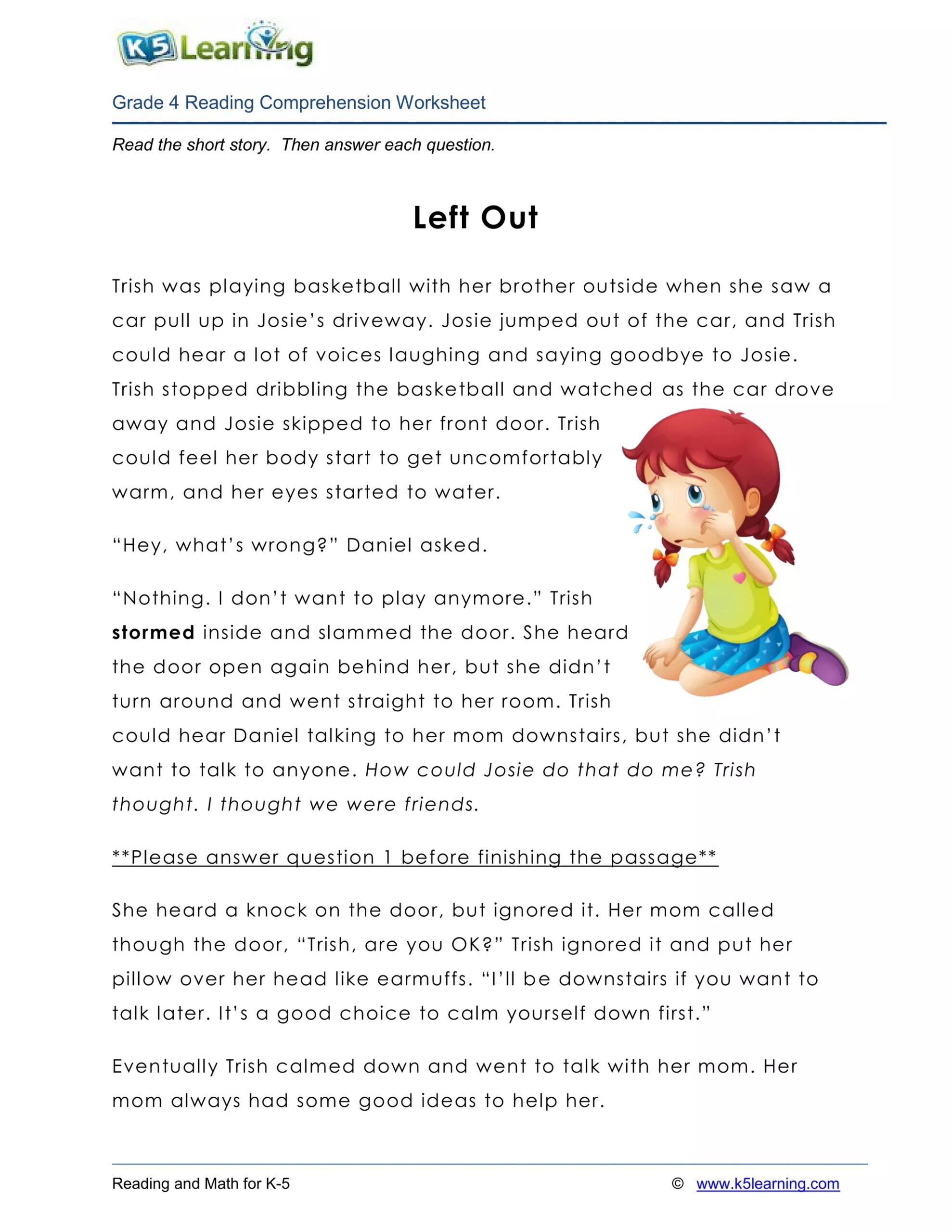 4th grade reading comprehension pdf