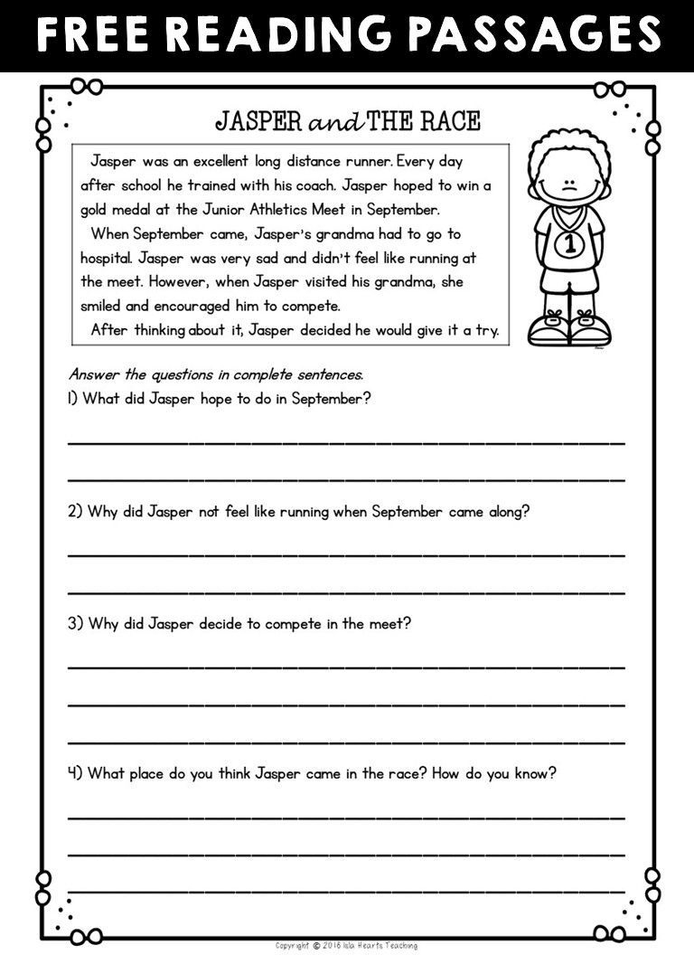 4th Grade Worksheets Spelling Free Reading Passages Reading Worksheets Library