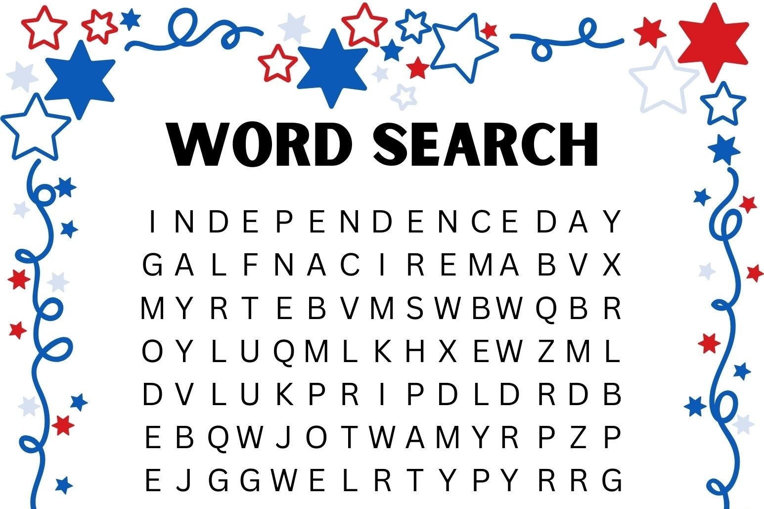 4th Of July Word Search Instant Download Etsy 4th Of July Word Search Instant Download Etsy