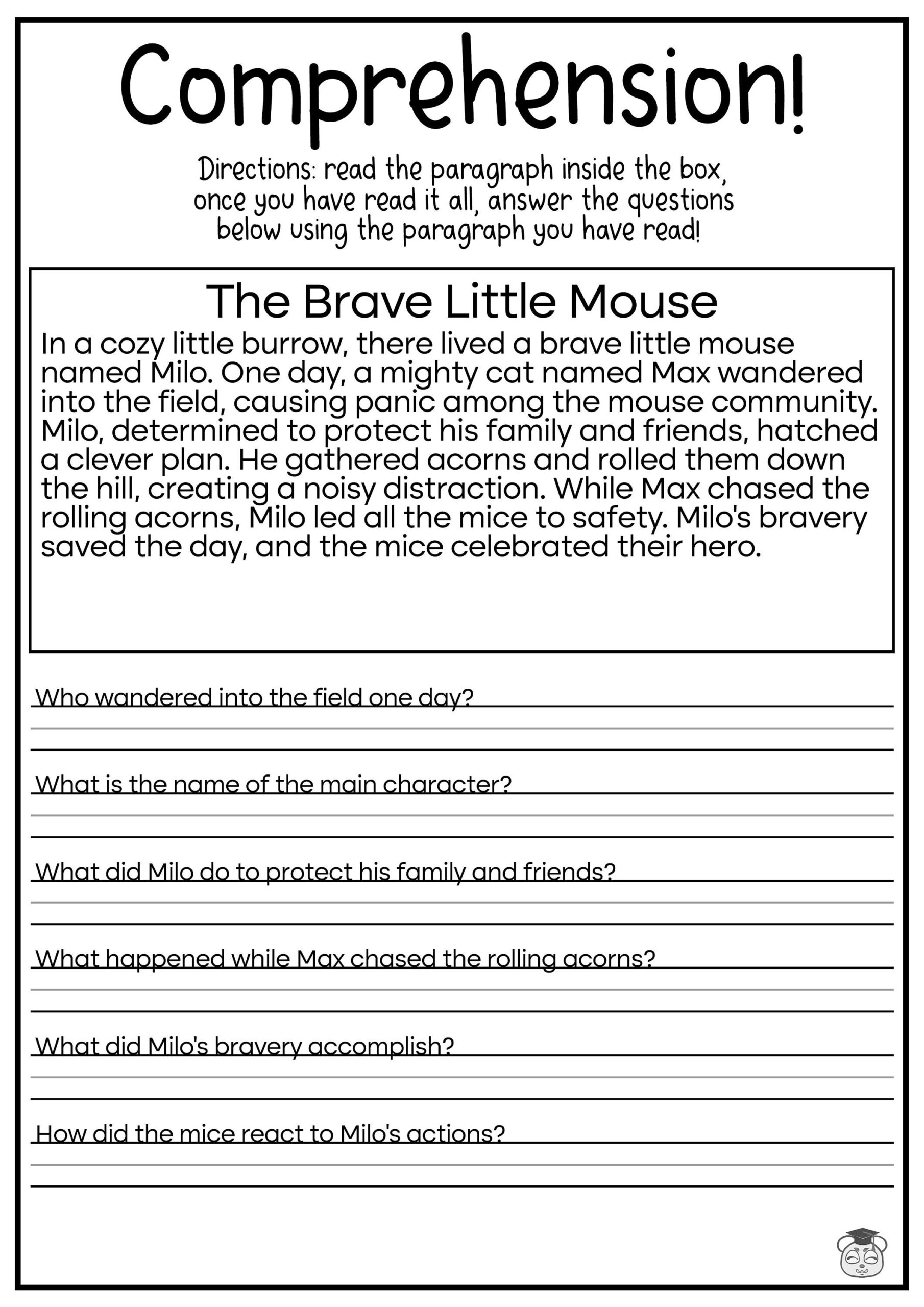 Reading Worksheets For 4th Graders