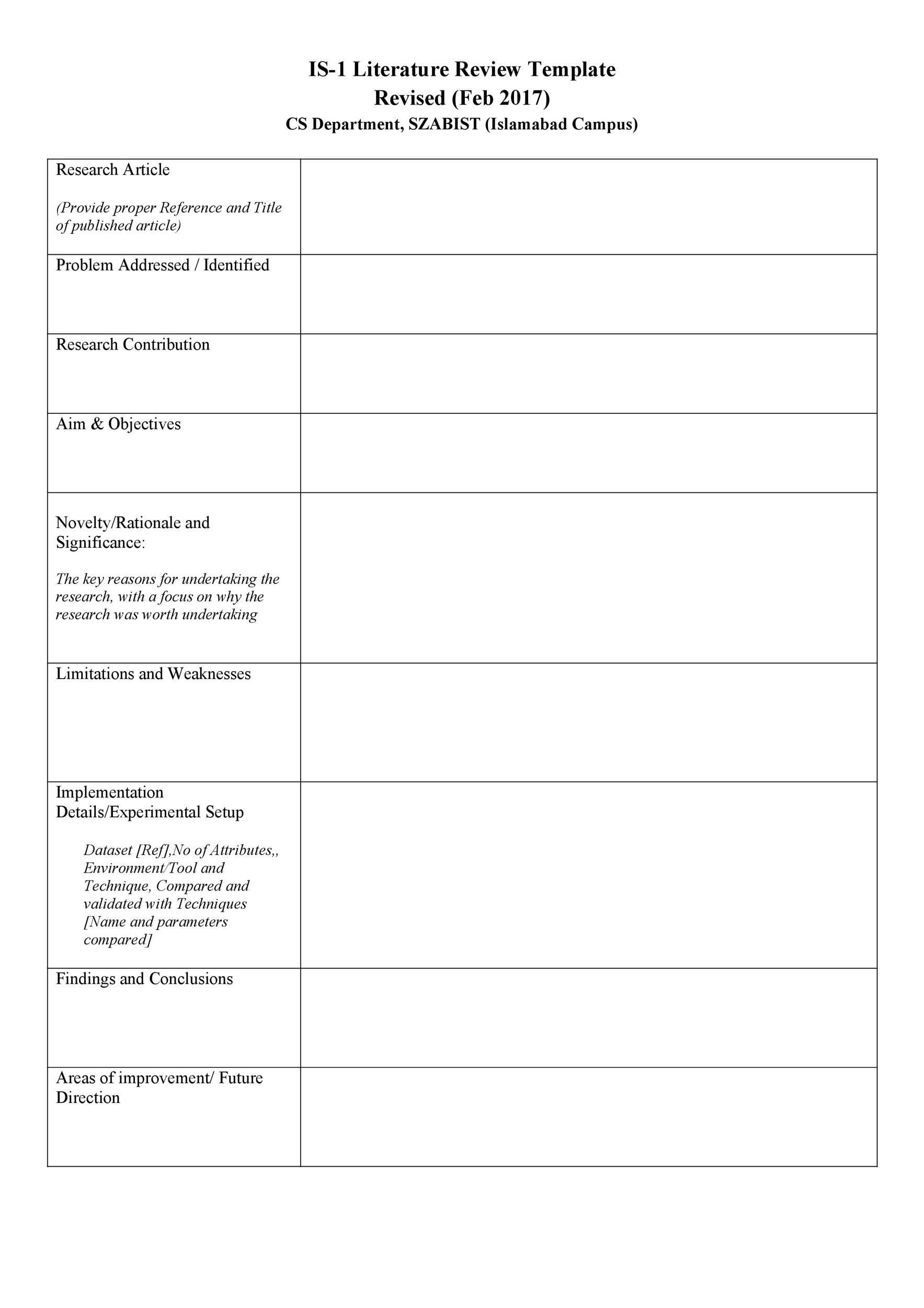 50 Smart Literature Review Templates APA TemplateLab