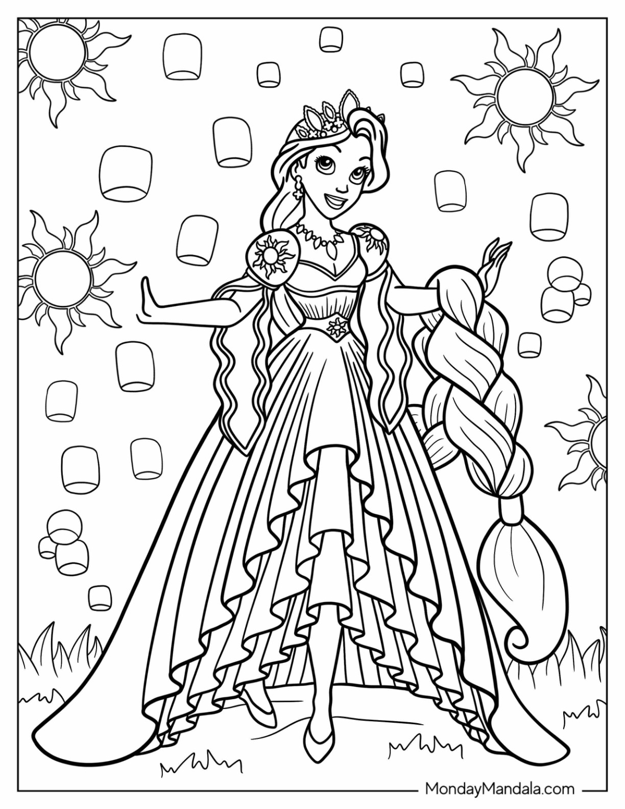 princess coloring pages pdf