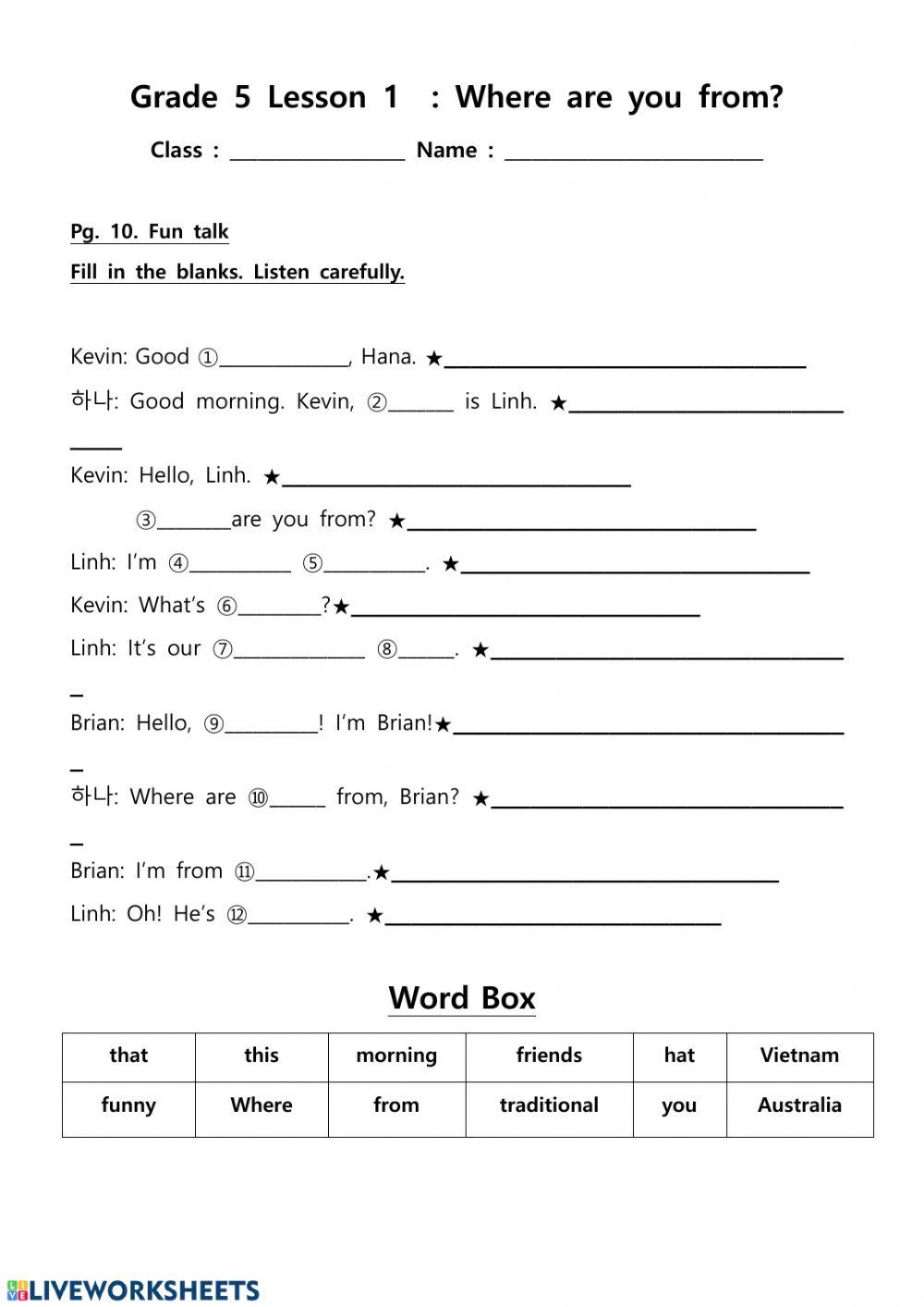 5th grade ela worksheets