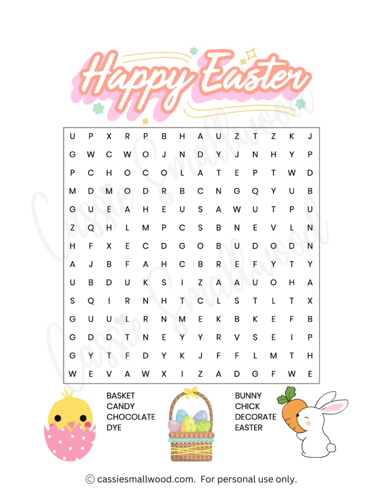 7 Fun Easter Word Search Printables FREE Cassie Smallwood