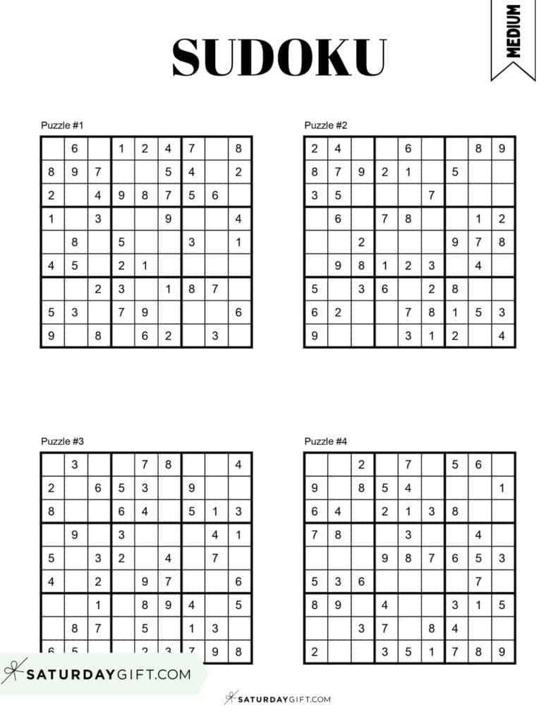 Easy Sudoku Puzzles Print