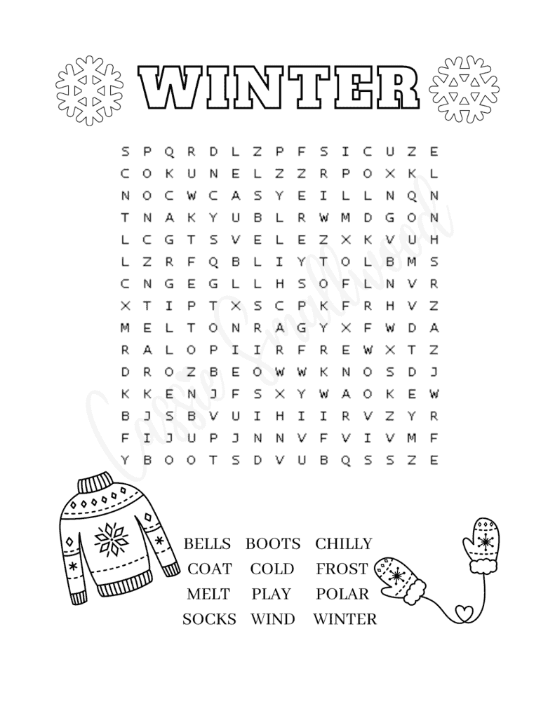 8 Fun Winter Word Searches Cassie Smallwood