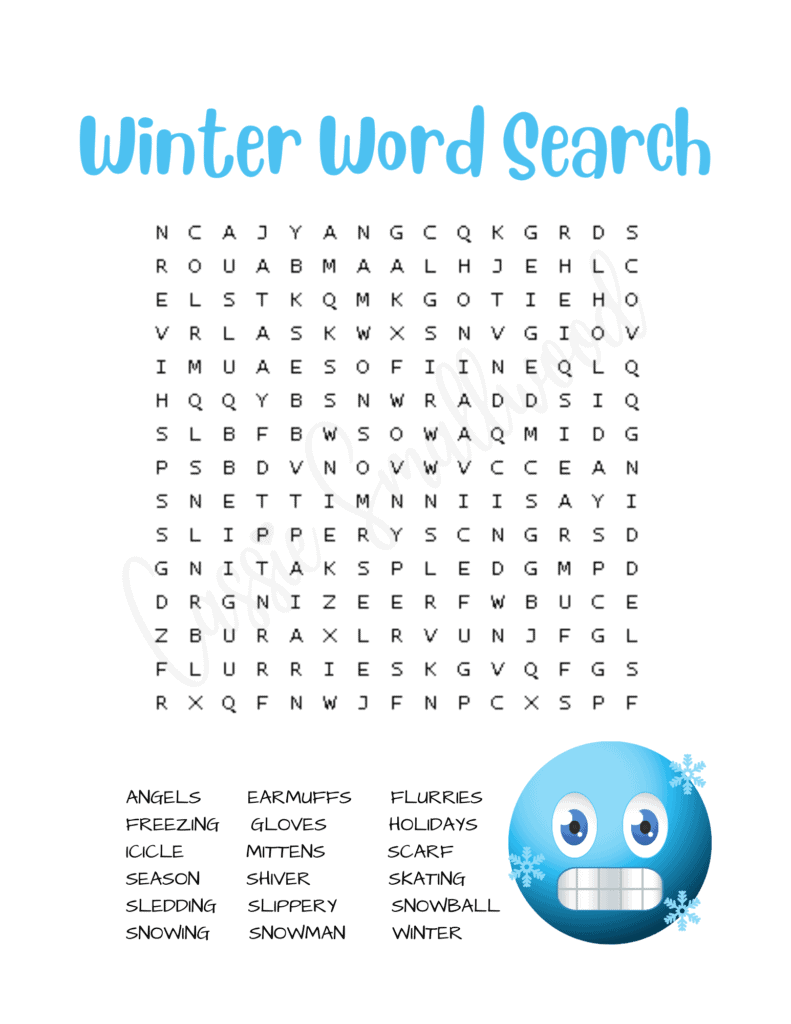 8 Fun Winter Word Searches Cassie Smallwood