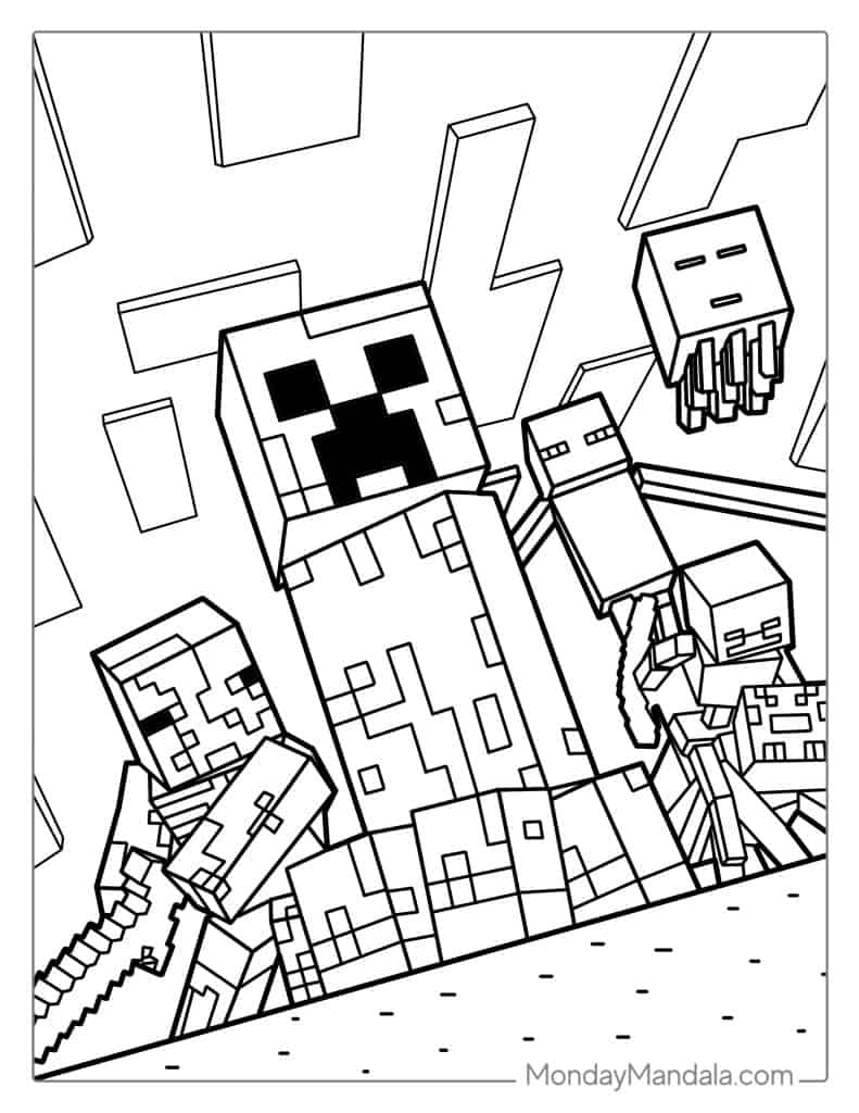 Printable Minecraft Coloring Pages