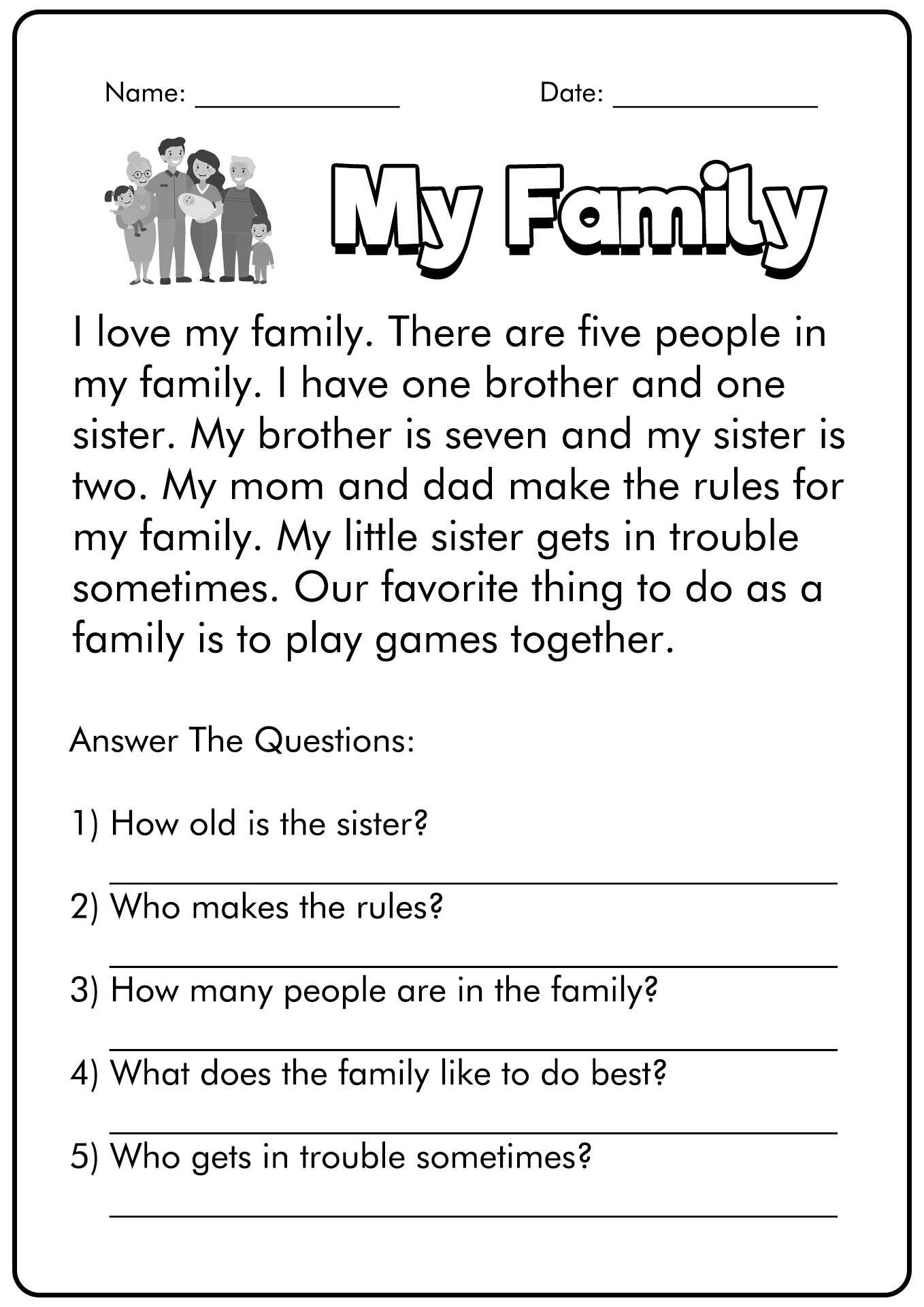 1st Grade Reading Comprehension Packet Pdf