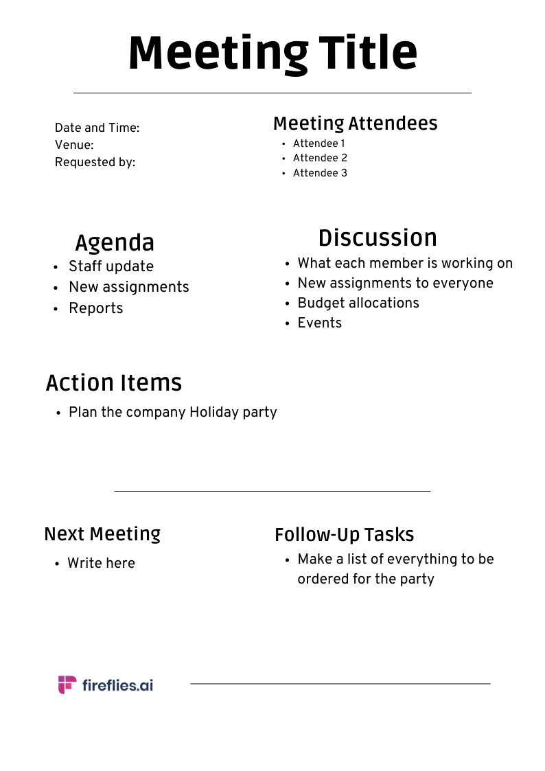 9 Meeting Minutes Templates For Every Type Of Meeting You ll Ever Have
