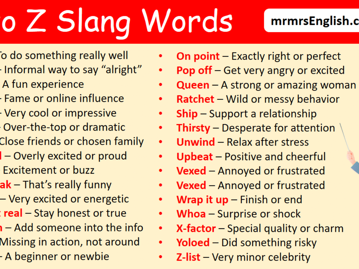 A To Z Slang Words With Meanings In English With Pictures MR MRS ENGLISH A To Z Slang Words With Meanings In English With Pictures MR MRS ENGLISH