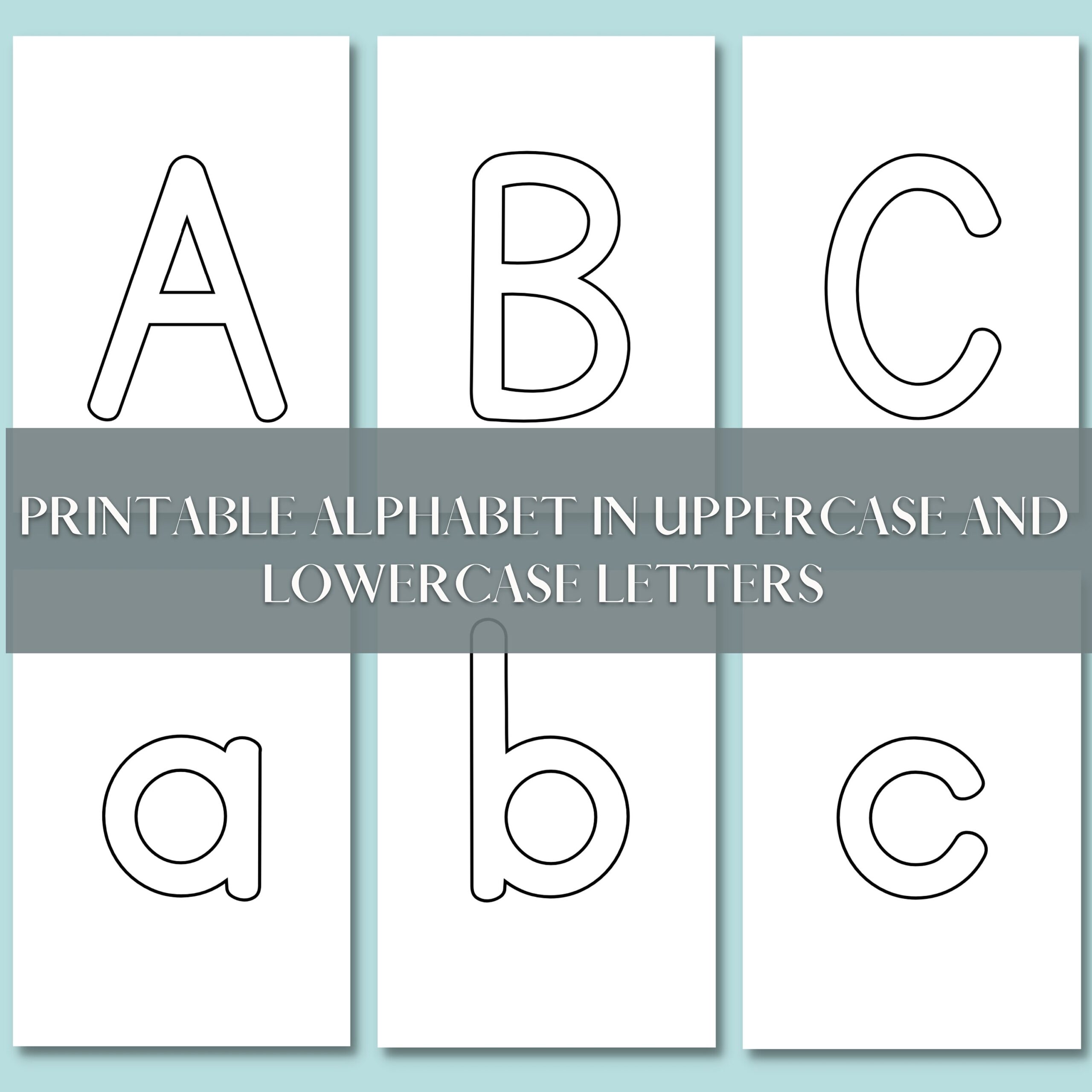 ABC Uppercase And Lowercase Letters In Pdf A4 Portrait Full Alphabet Individual Letters On Each Page Etsy