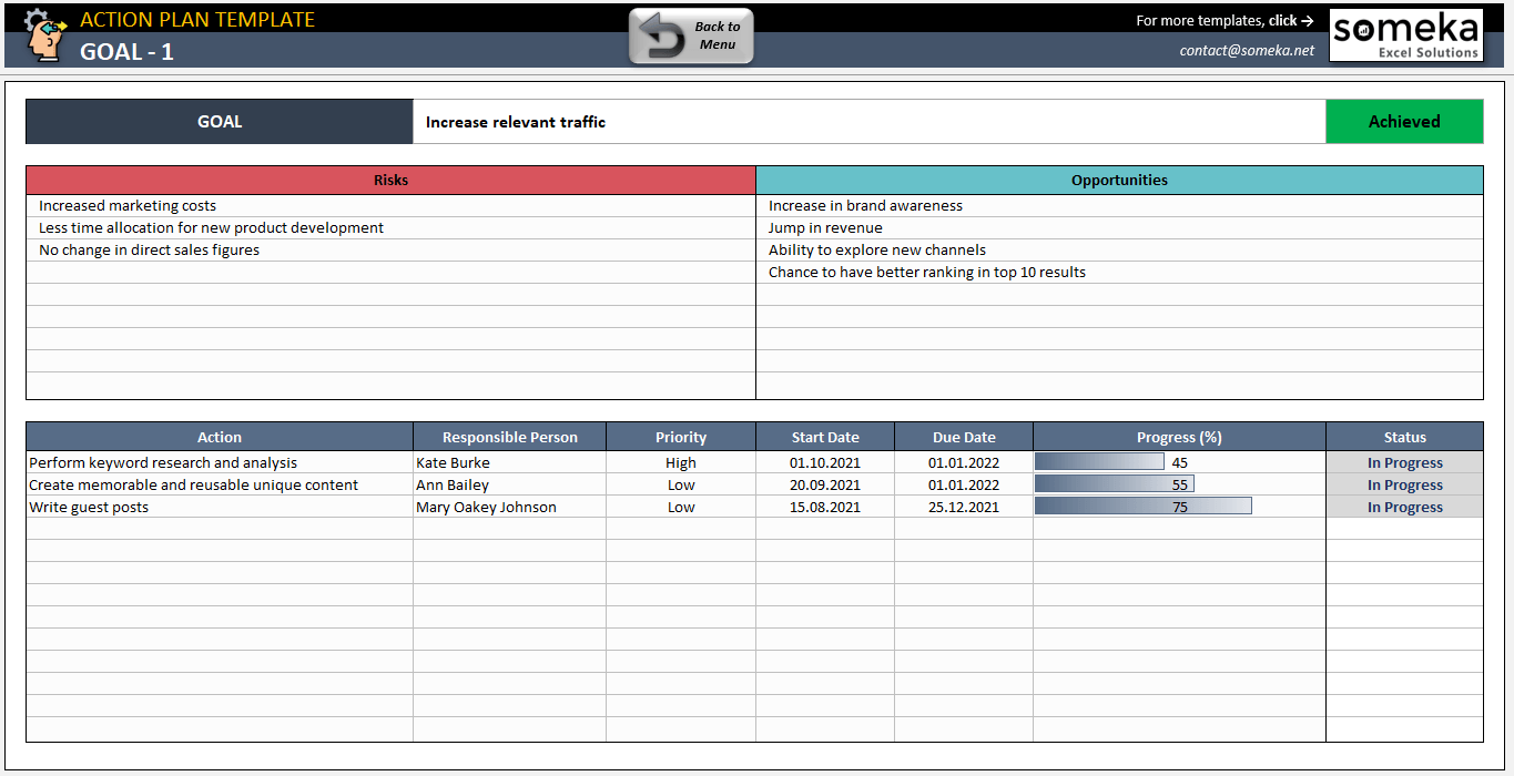 action plan excel template action plan excel template