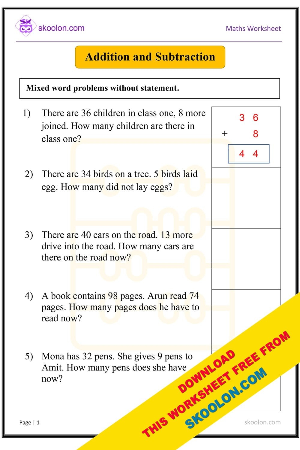 Addition And Subtraction Word Problems Skoolon Worksheets Library Addition And Subtraction Word Problems Skoolon Worksheets Library