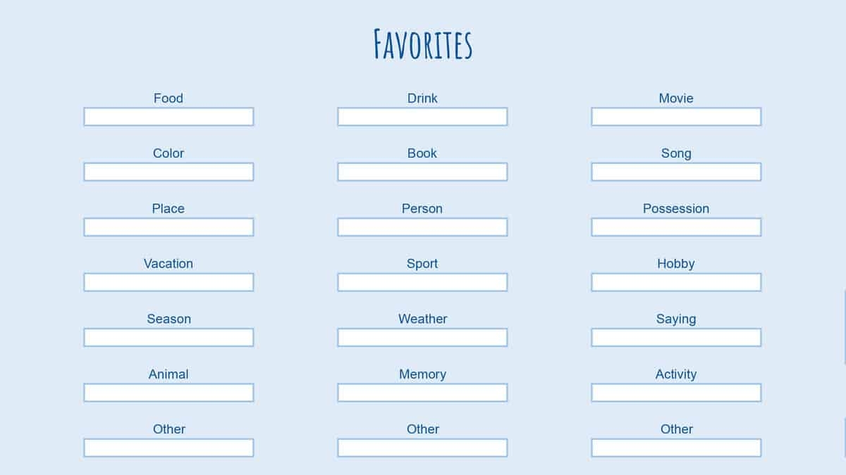 Adore Stories Character Profile Template