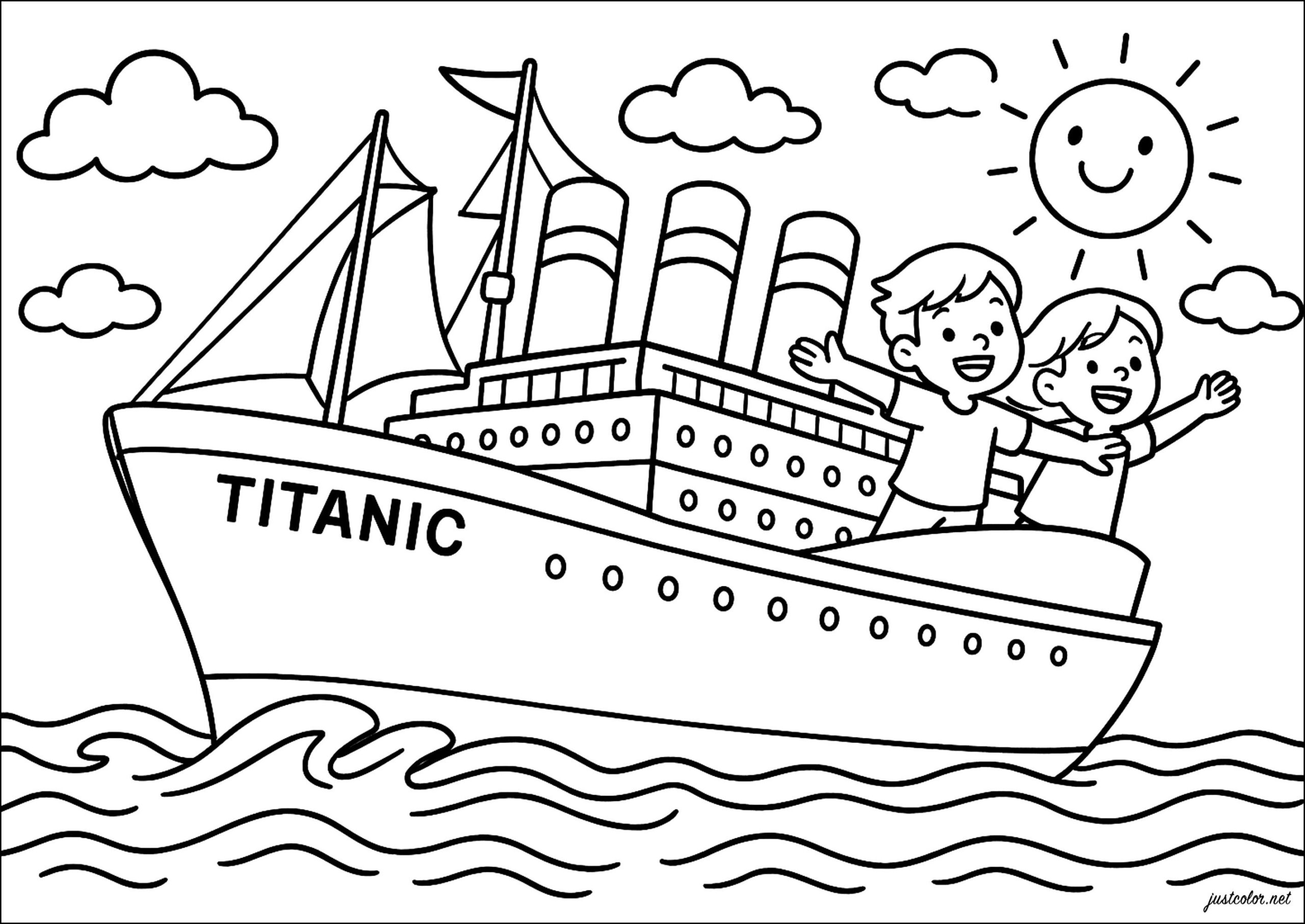 Adventure On The Ocean Liner Titanic Titanic Coloring Pages
