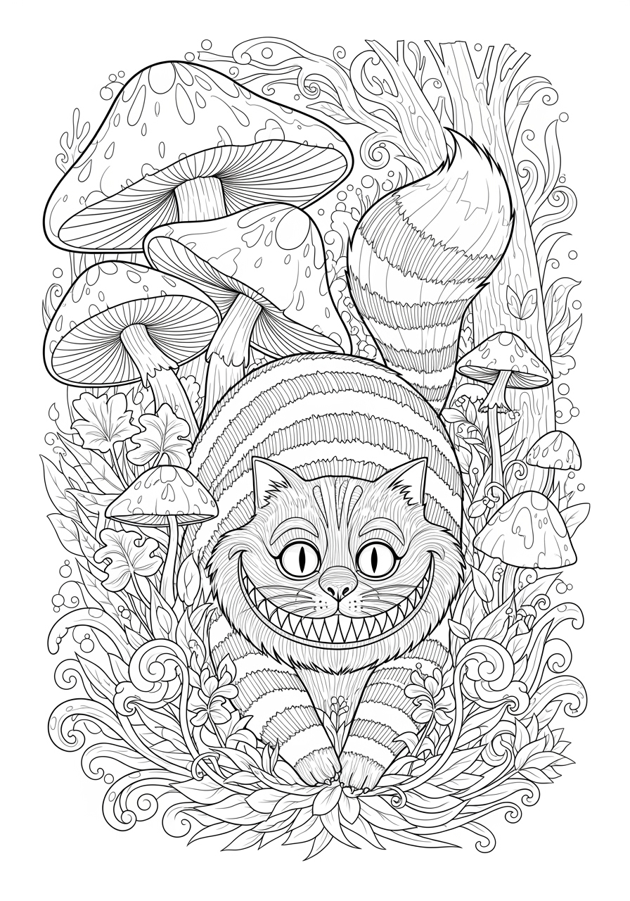 alice and wonderland coloring sheets