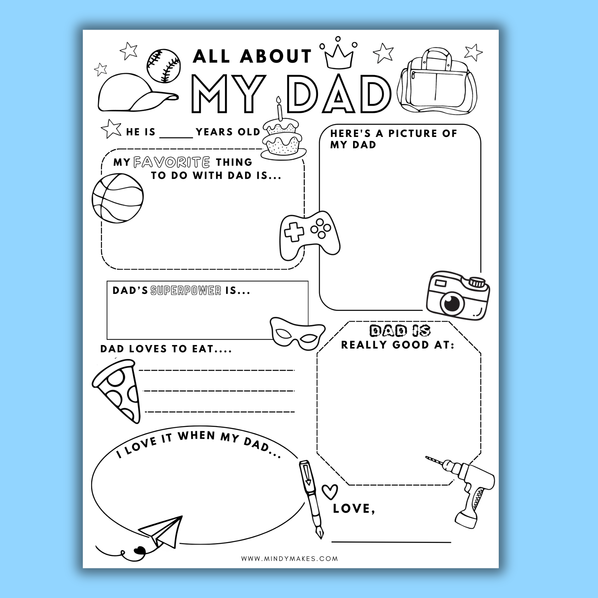 All About My Daddy Printable