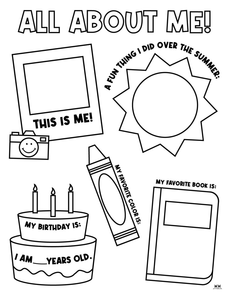 all about me free printable