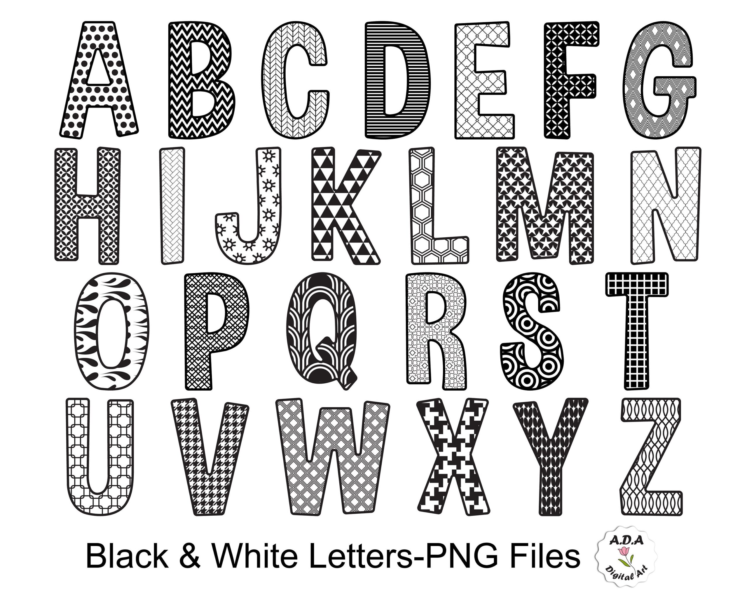 Alphabet Black And White