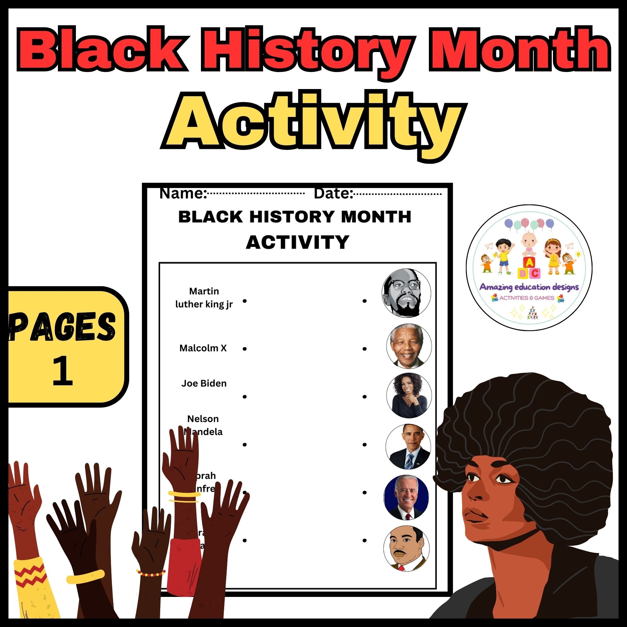 Amazing Matching Activity Worksheets Black History Month Worksheets Library