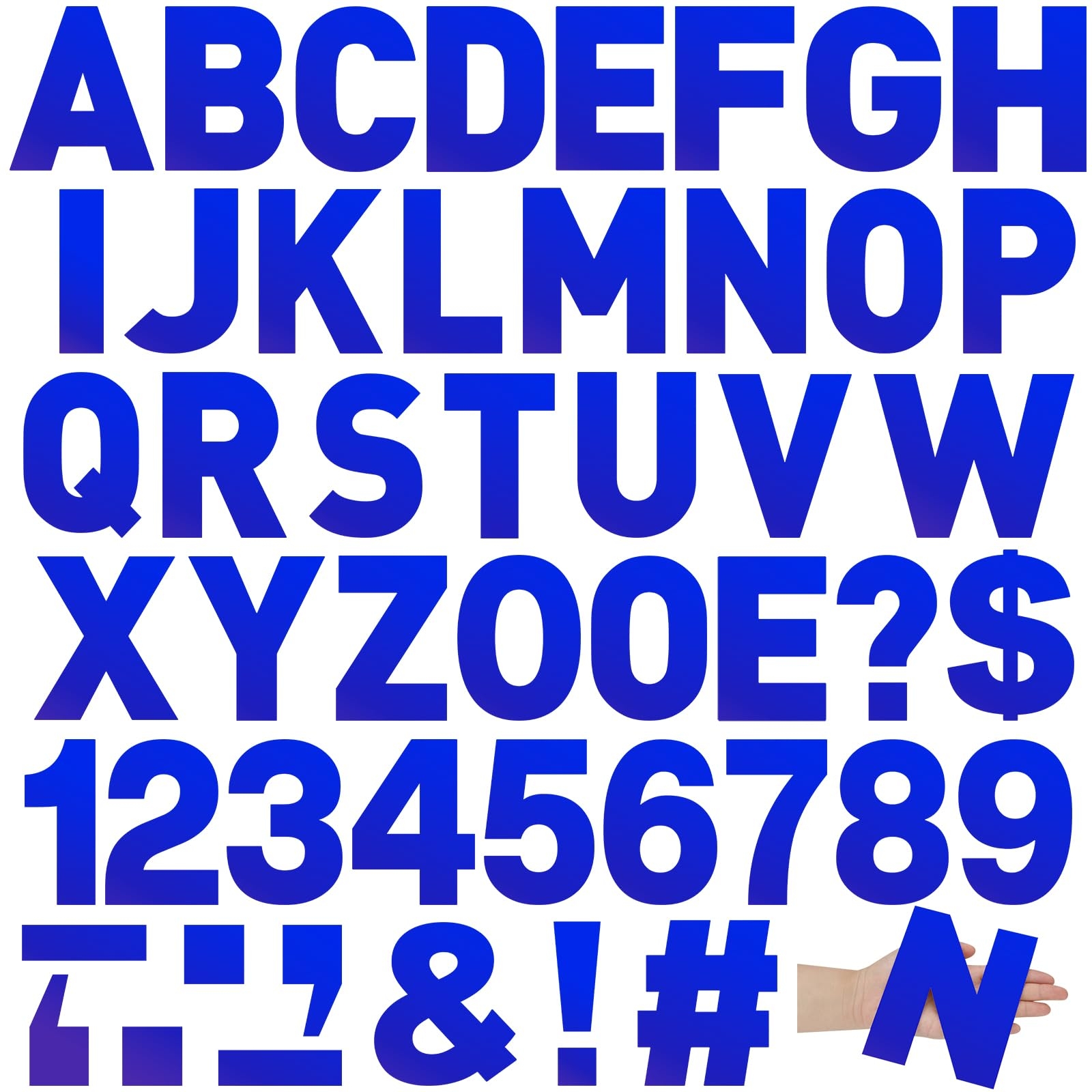 Amazon 184 Pcs Large Vinyl Letter Sticker 6 Big Alphabet Number And Symbol Sticker Self Adhesive Removable Letter Decal For Christmas Bulletin Board Classroom Decor Poster Window Door Mailbox Blue Arts Crafts