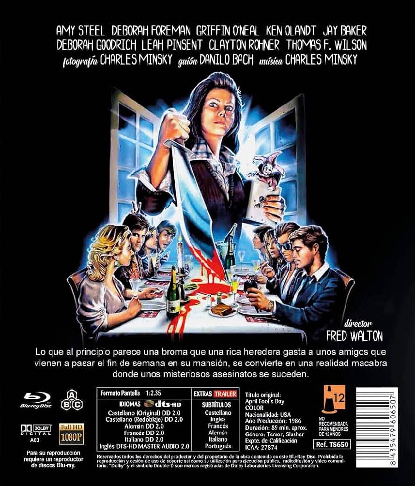Amazon April Fool s Day 1986 Blu Ray Reg A B C Import Spain Jay Baker Pat Barlow Lloyd Berry Deborah Foreman Deborah Goodrich Tom Heaton Leah Pinsent Mike Nomad Ken Olandt Griffin