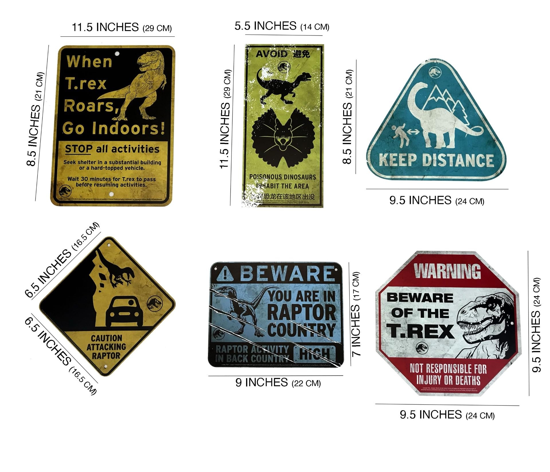Amazon Factory Entertainment Jurassic World Metal Warning Signs Scaled Prop Replica Home Kitchen Amazon Factory Entertainment Jurassic World Metal Warning Signs Scaled Prop Replica Home Kitchen