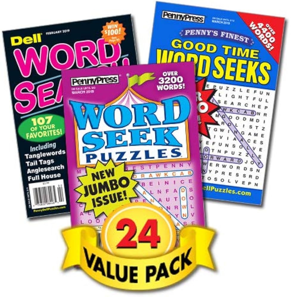 Amazon Family Word Seek Word Search Puzzle Books For Everyone 24 Pack Paperback Penny Press Dell Magazines